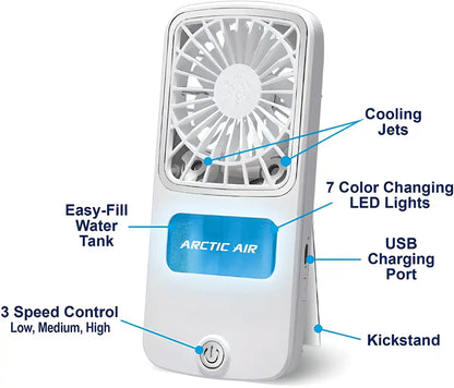 Ontel Arctic Air Portable Fan Cooler Pocket Chill Hydro-Chill Rechargeable