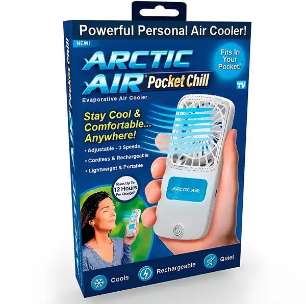 Ontel Arctic Air Portable Fan Cooler Pocket Chill Hydro-Chill Rechargeable